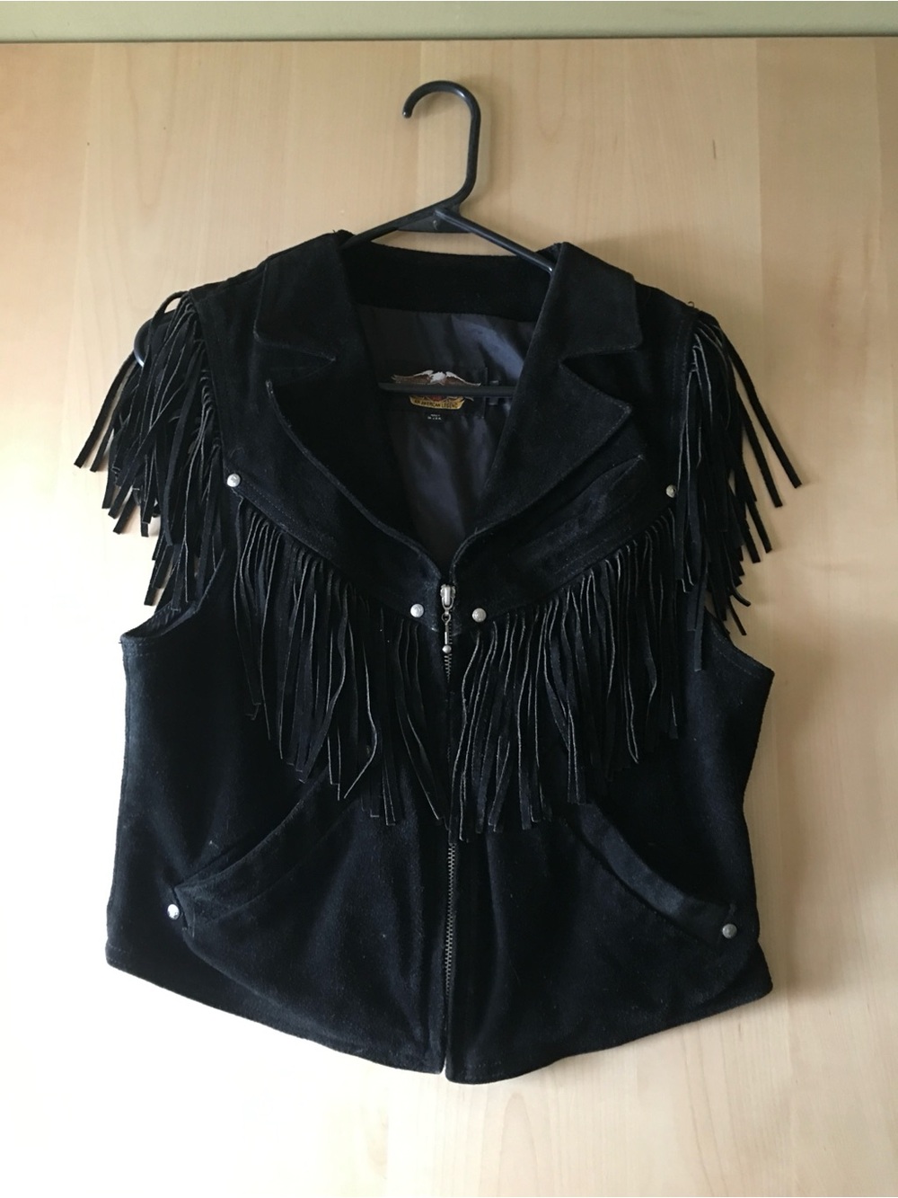 Harley Davidson genuine suede leather fringed vest